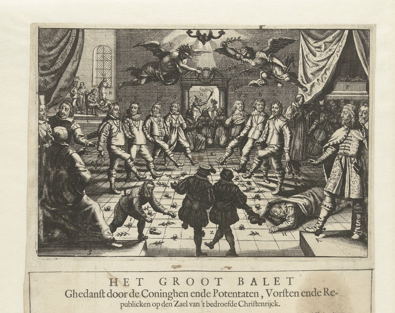 Den store europeiske krigsballetten, ca. 1643. av Unbekannt