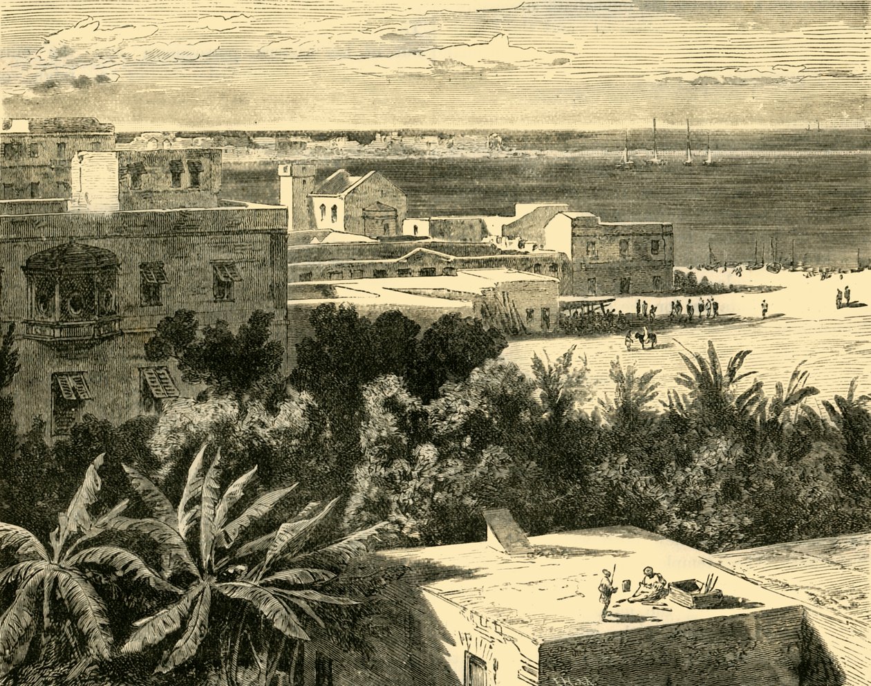 Den store havnen i Alexandria, 1890. av Unbekannt