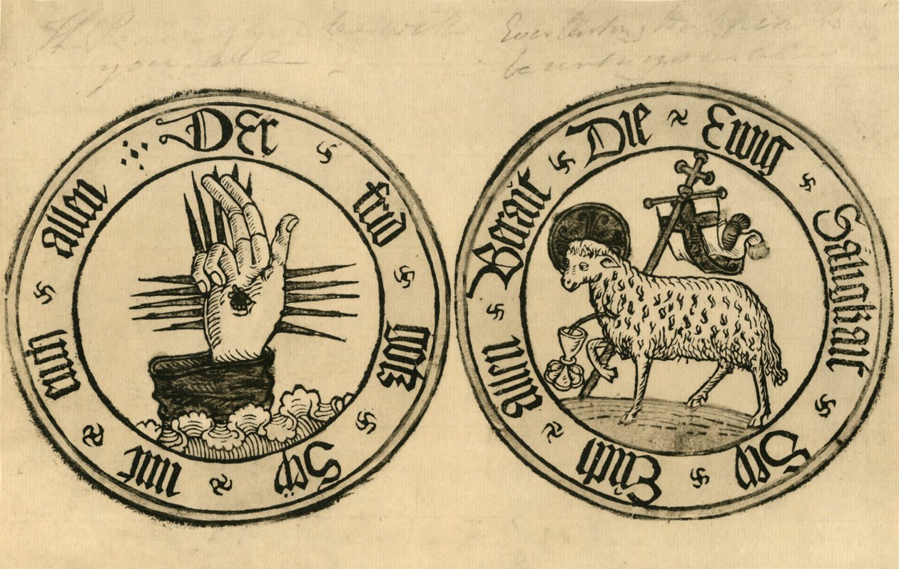 Guds hånd og Agnus Dei, 1915. av Unbekannt