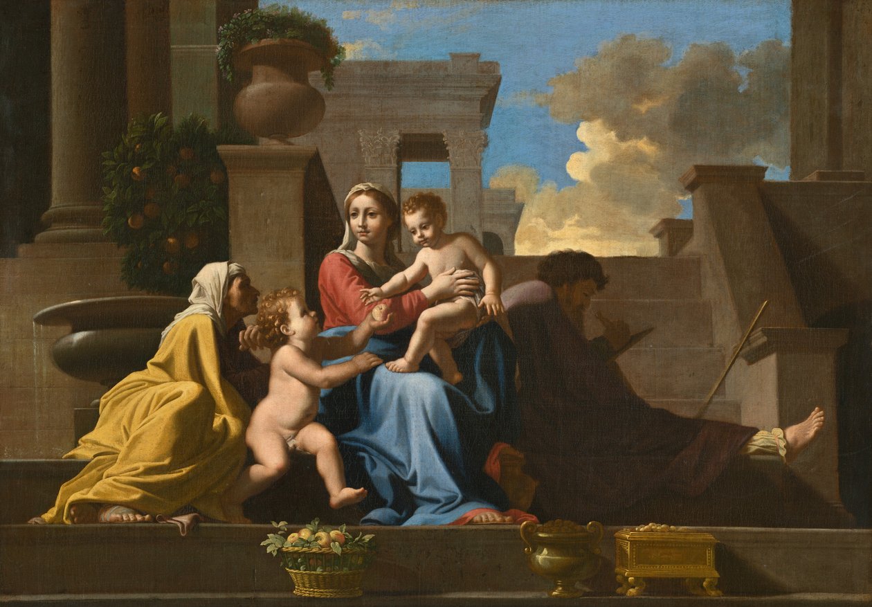 Den hellige familie på trappene, 1648. av Unbekannt