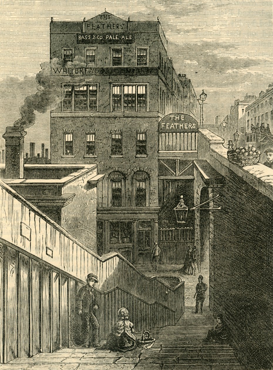 Husene i Waterloo Bridge Road, c1878. av Unbekannt