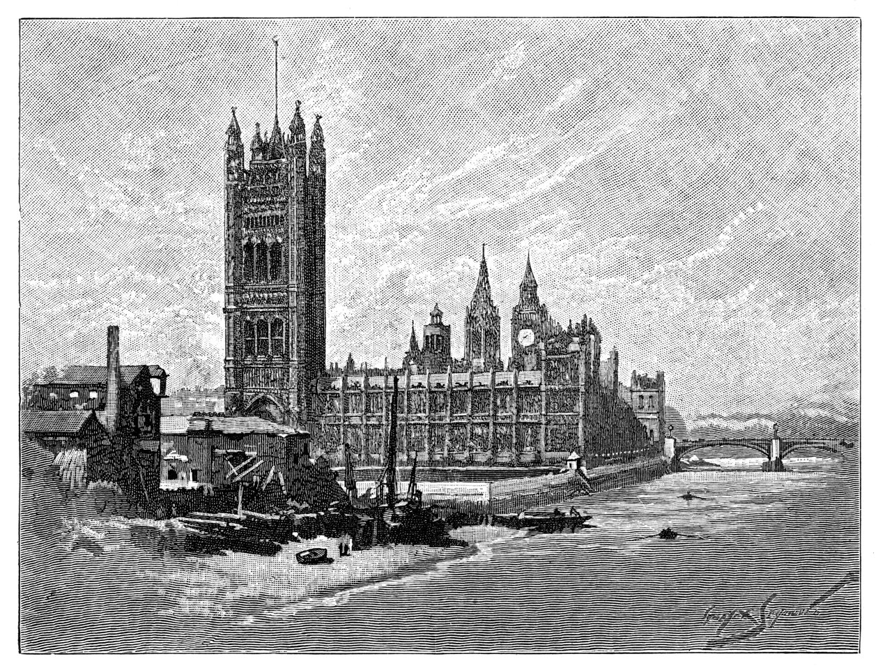 The Houses of Parliament, London, 1900 av Unbekannt
