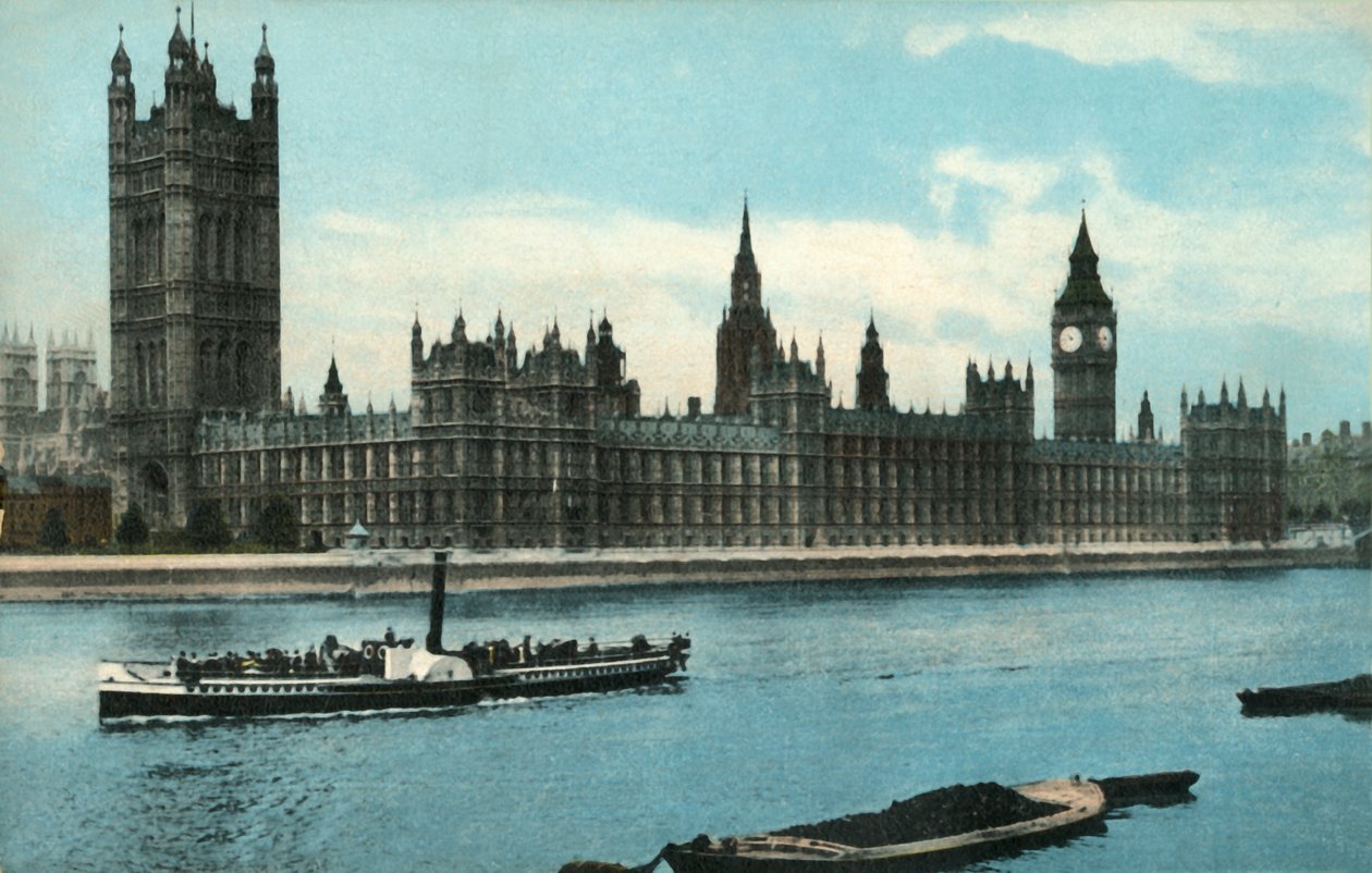 The Houses of Parliament, Westminster, London, c1907. av Unbekannt