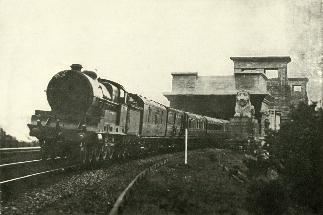 Den irske posten forlater Menai-broen, c1930. av Unbekannt
