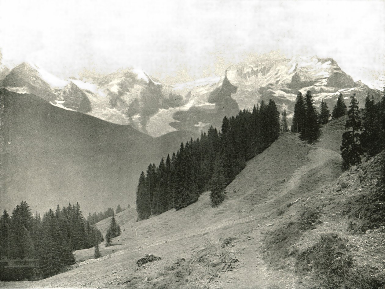 Jungfrau og hennes naboer, Sveits, 1895. av Unbekannt
