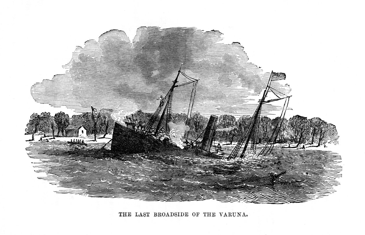 The Last Broadside of the Varuna, 1862, 1872 av Unbekannt