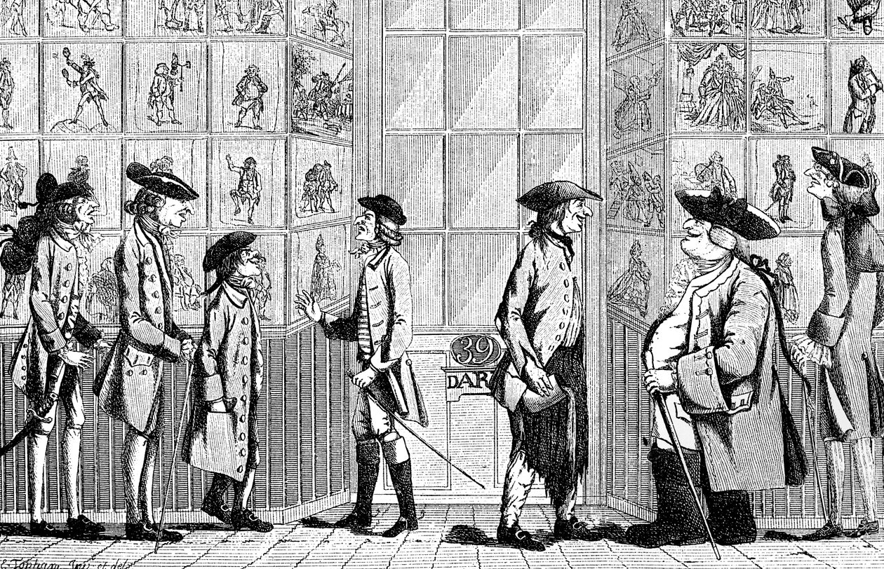 The Macaroni Print Shop, 1772 av Unbekannt