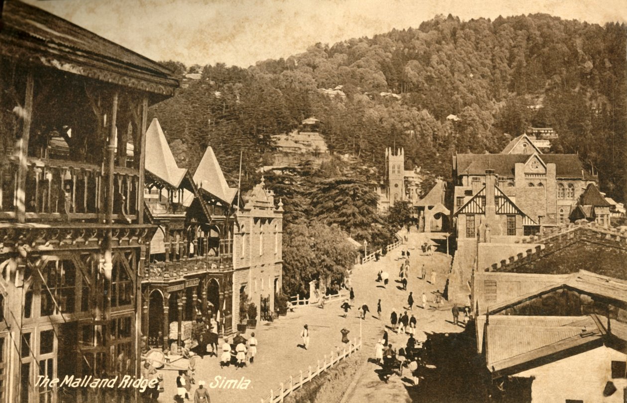 The Mall and Ridge - Simla, c1918-c1939. av Unbekannt