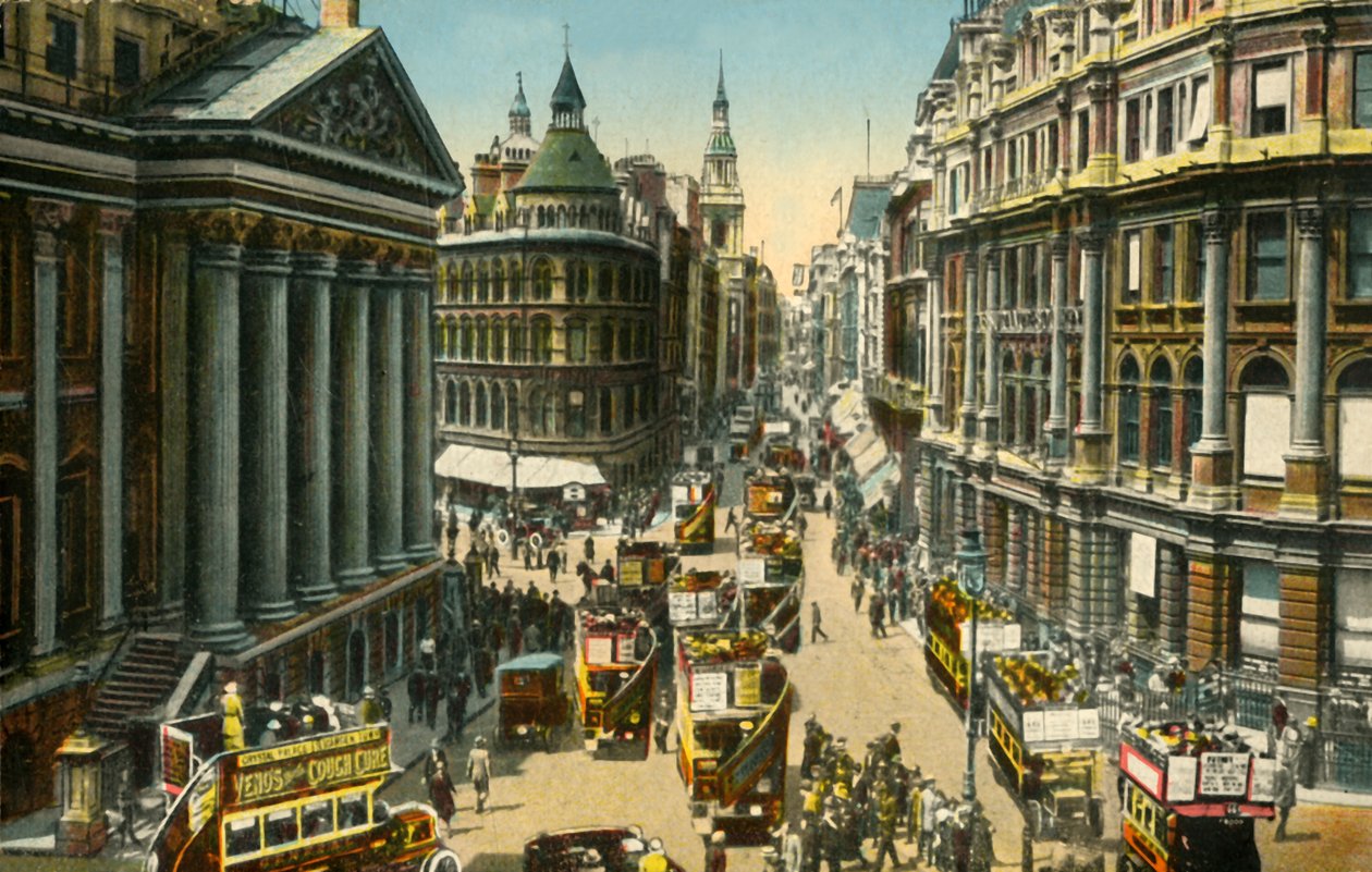 The Mansion House og Cheapside, London, . av Unbekannt