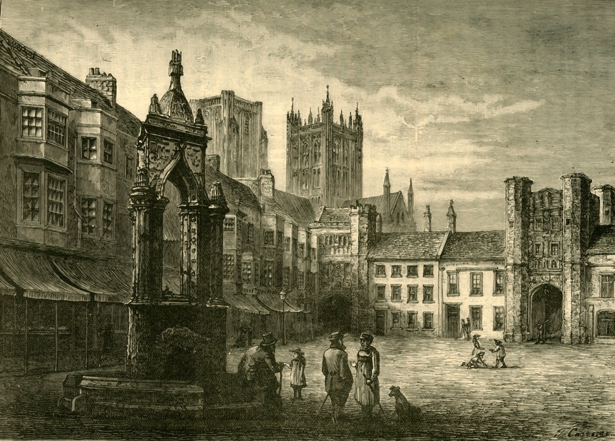 The Market-Place, Wells, 1898. av Unbekannt