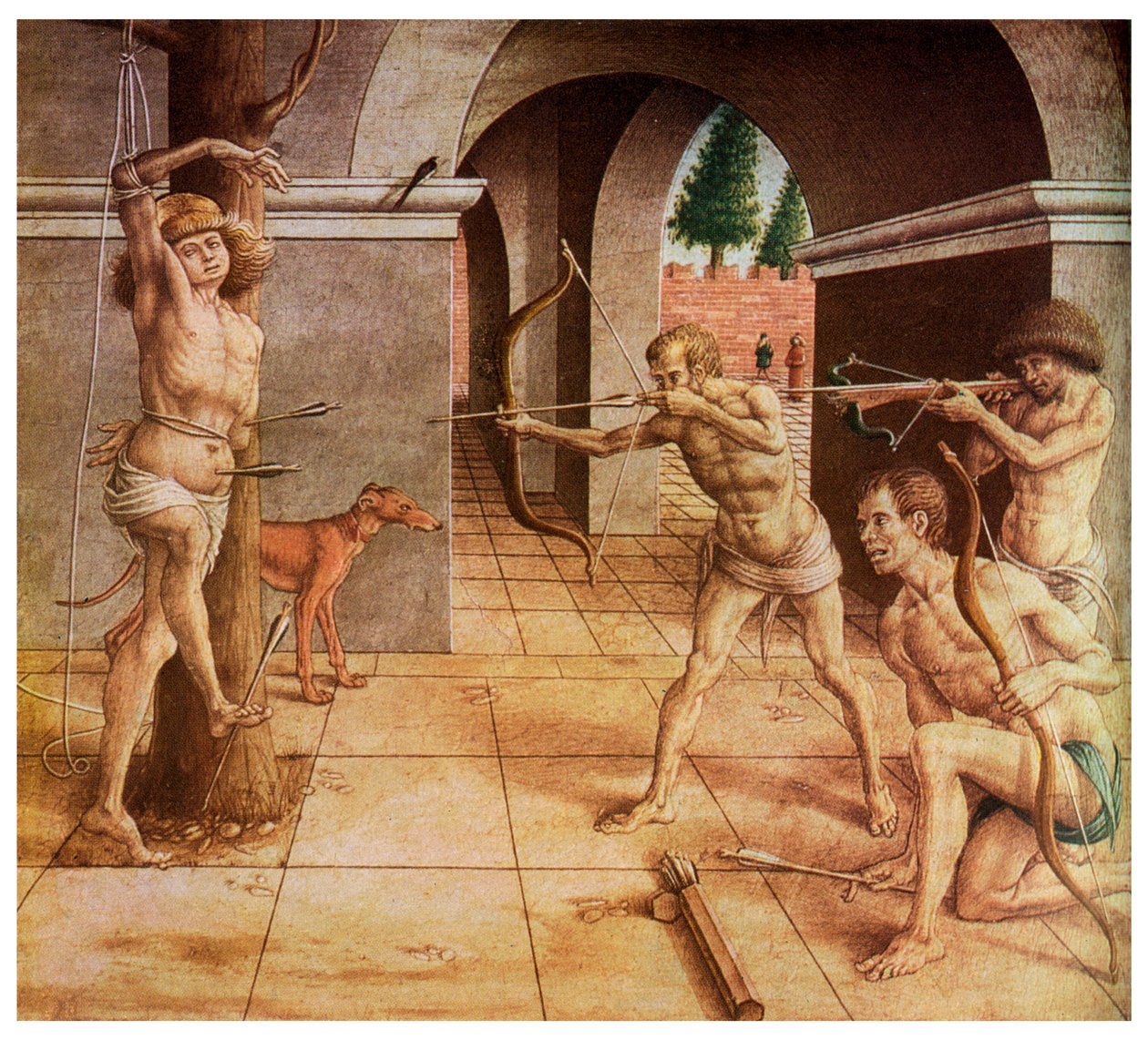 The Martyrdom of St Sebastian, 1400-tallet 1956 av Unbekannt