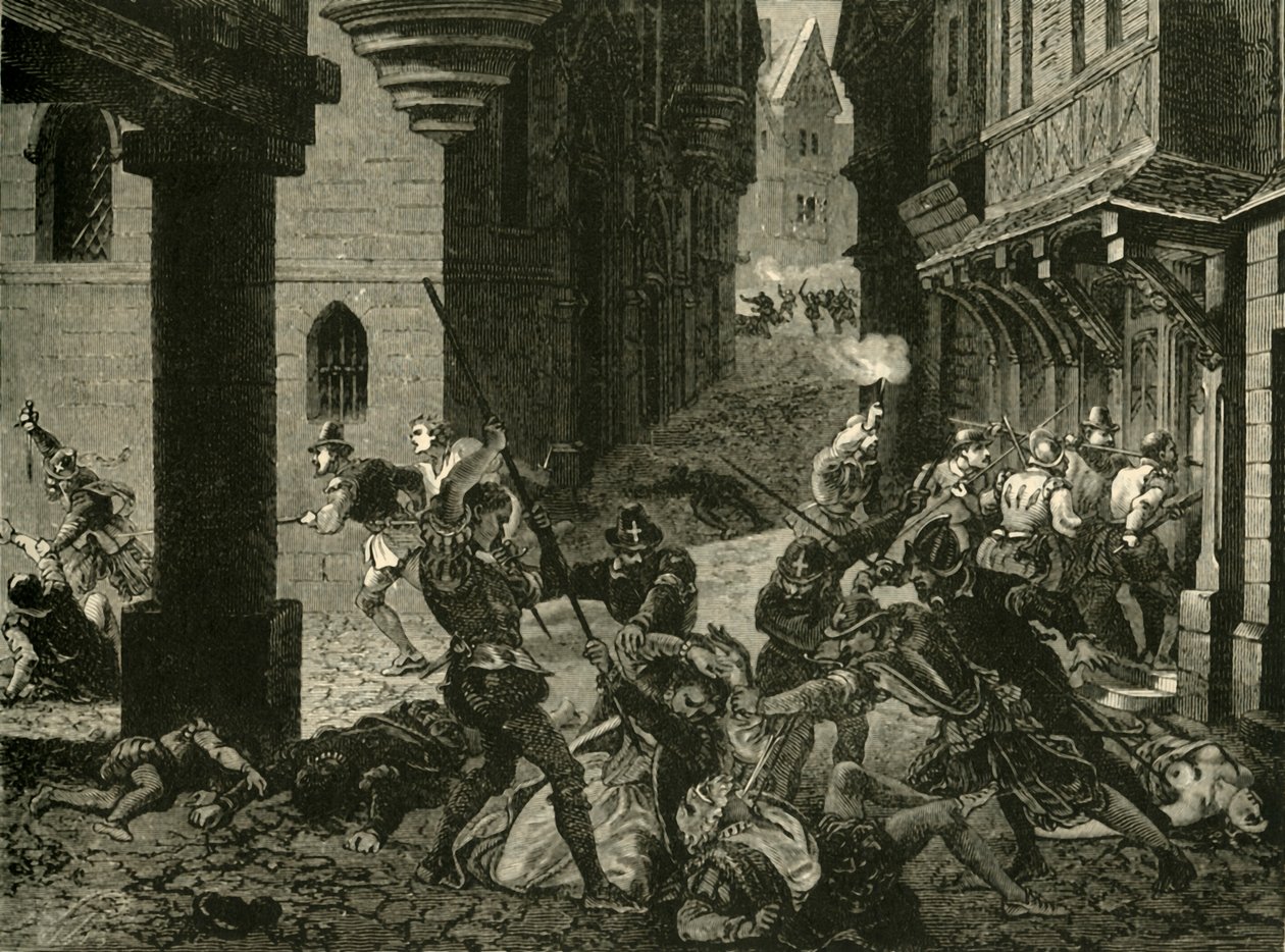 Massakren av St. Bartholomew, 1572, 1890. av Unbekannt
