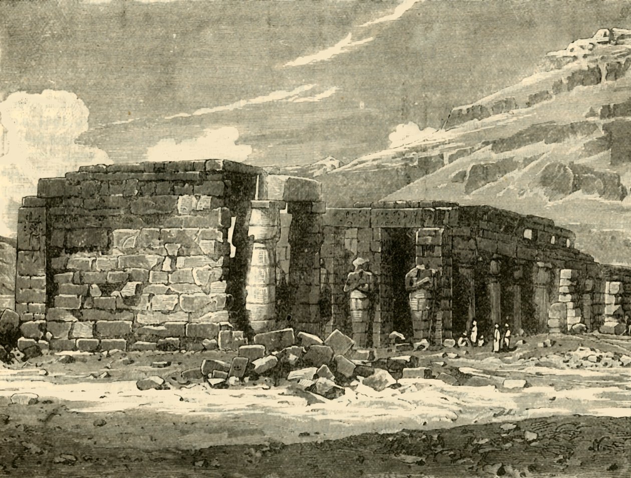 Memnonium i Theben, 1890. av Unbekannt