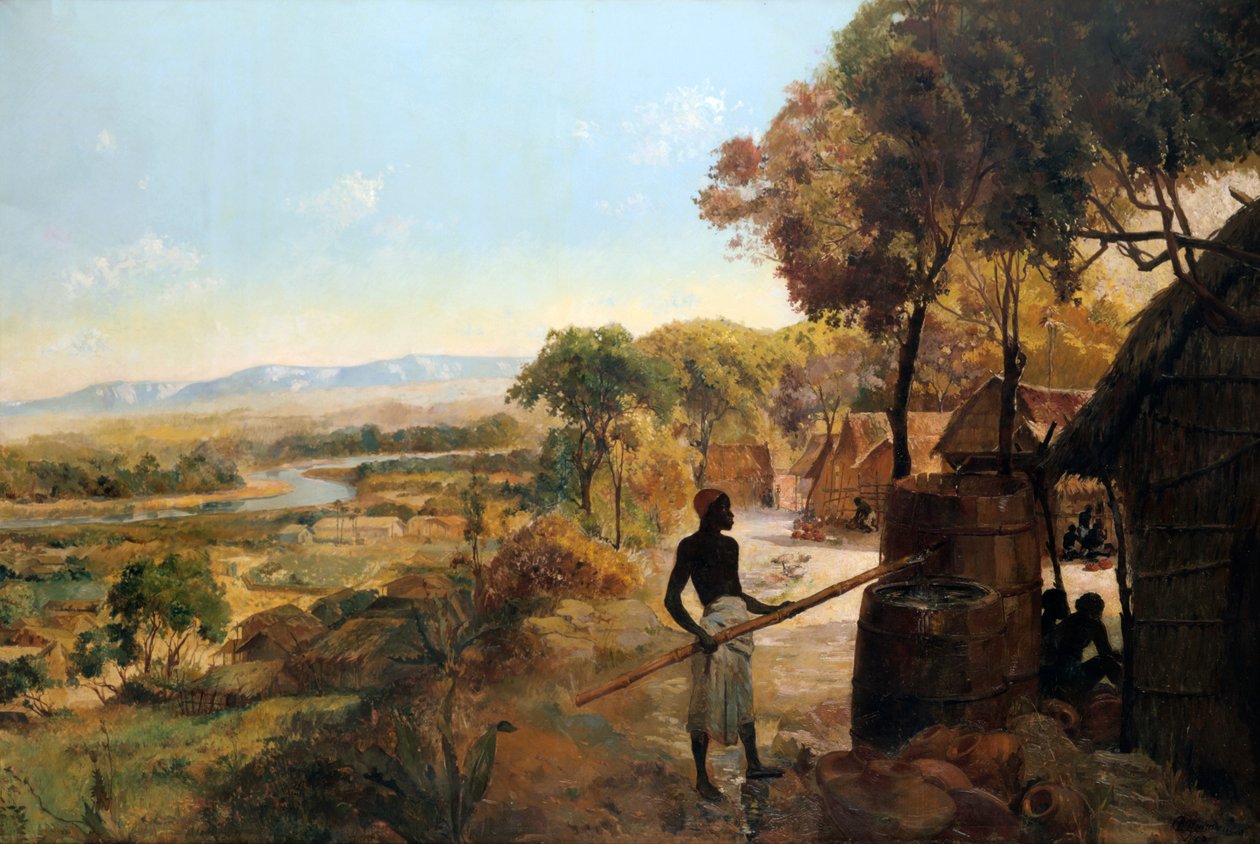 The Native Village on the River, 1900 av Unbekannt