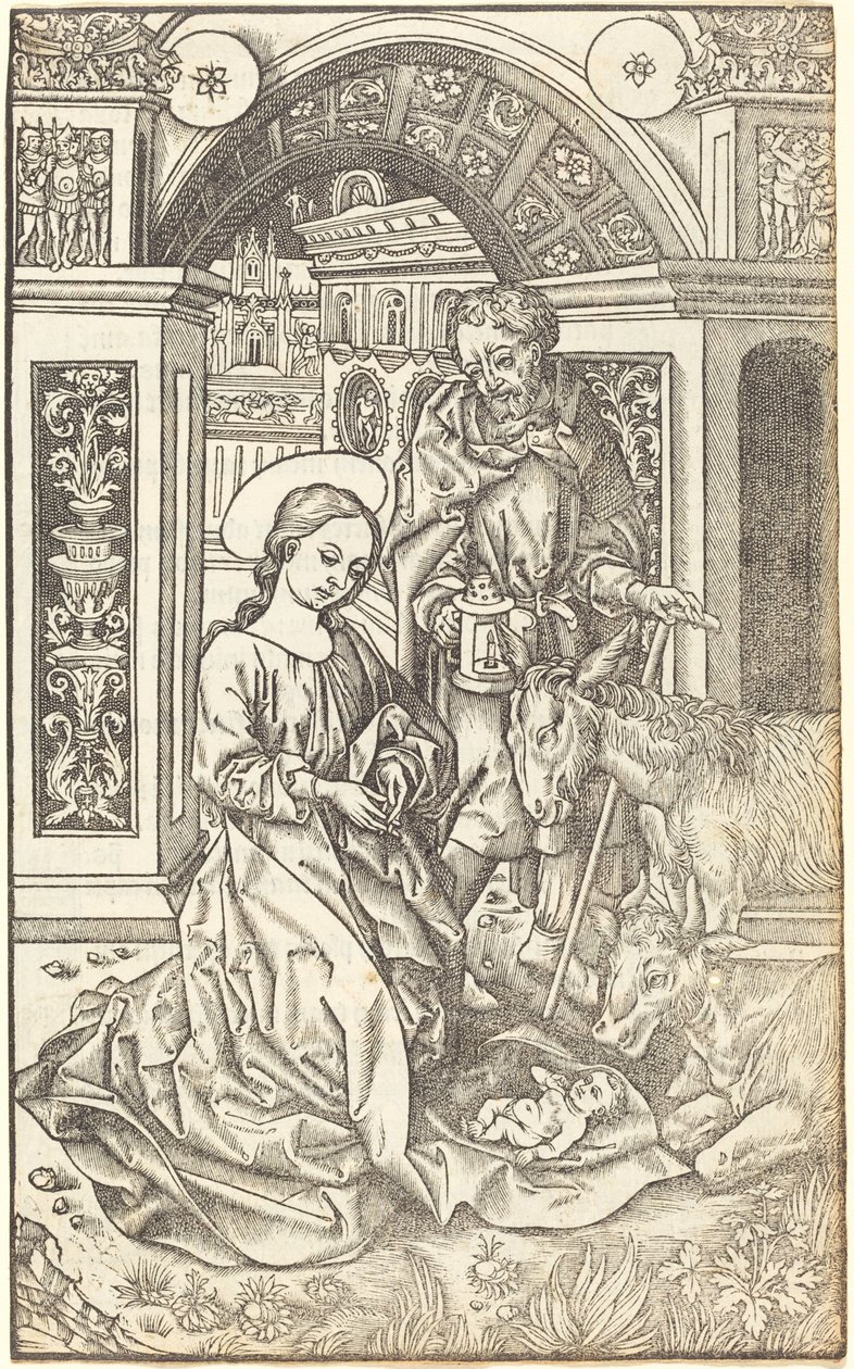Fødselen, ca. 1500. av Unbekannt