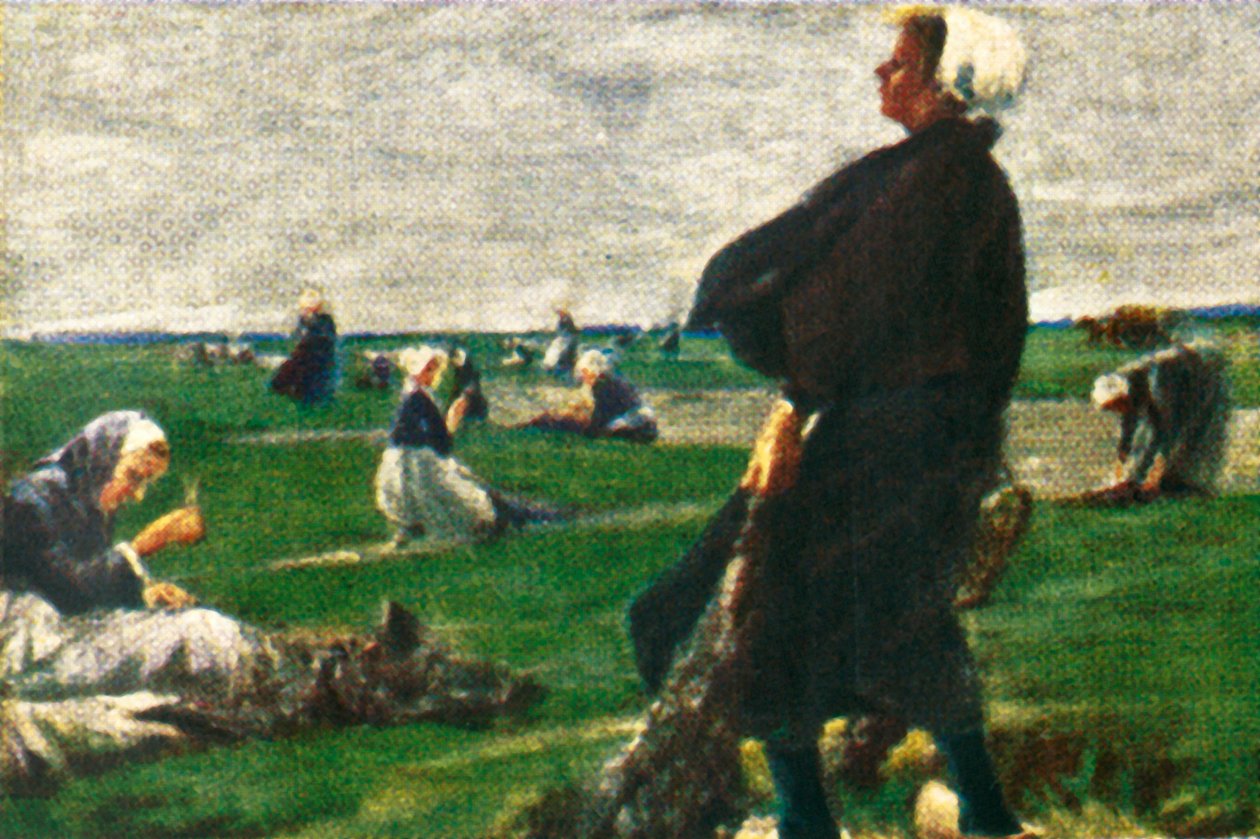 The Net-Menders, c1928. av Unbekannt
