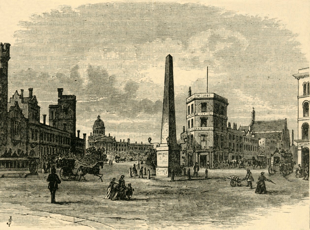 Obelisken i St. Georges Circus, c1878. av Unbekannt