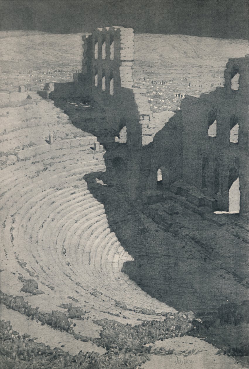 The Odeum of Herodes Atticus i Athen, 1913 av Unbekannt