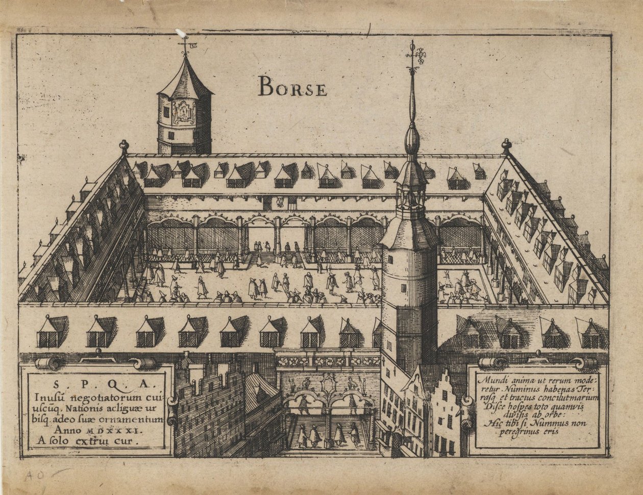 Den gamle utvekslingen i Antwerpen, tidlig på 1600-tallet. av Unbekannt