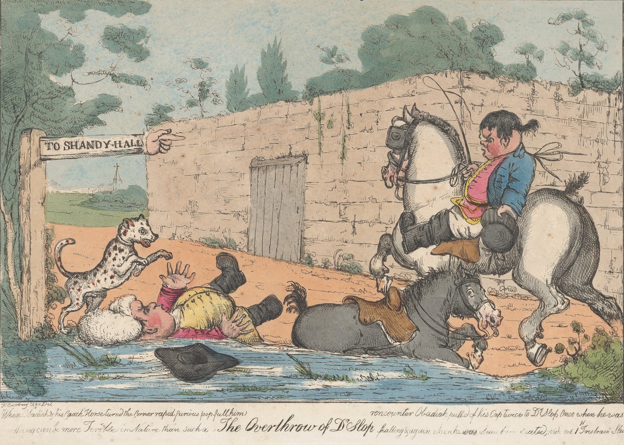 Styrtet av Dr. Slop Tristram Shandy, 1800-20. av Unbekannt