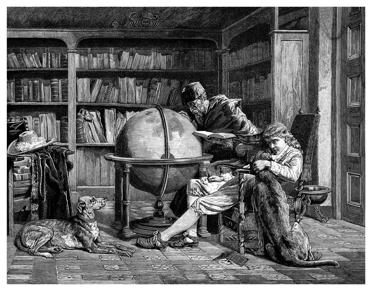 Professoren og hans elev, 1882 av Unbekannt
