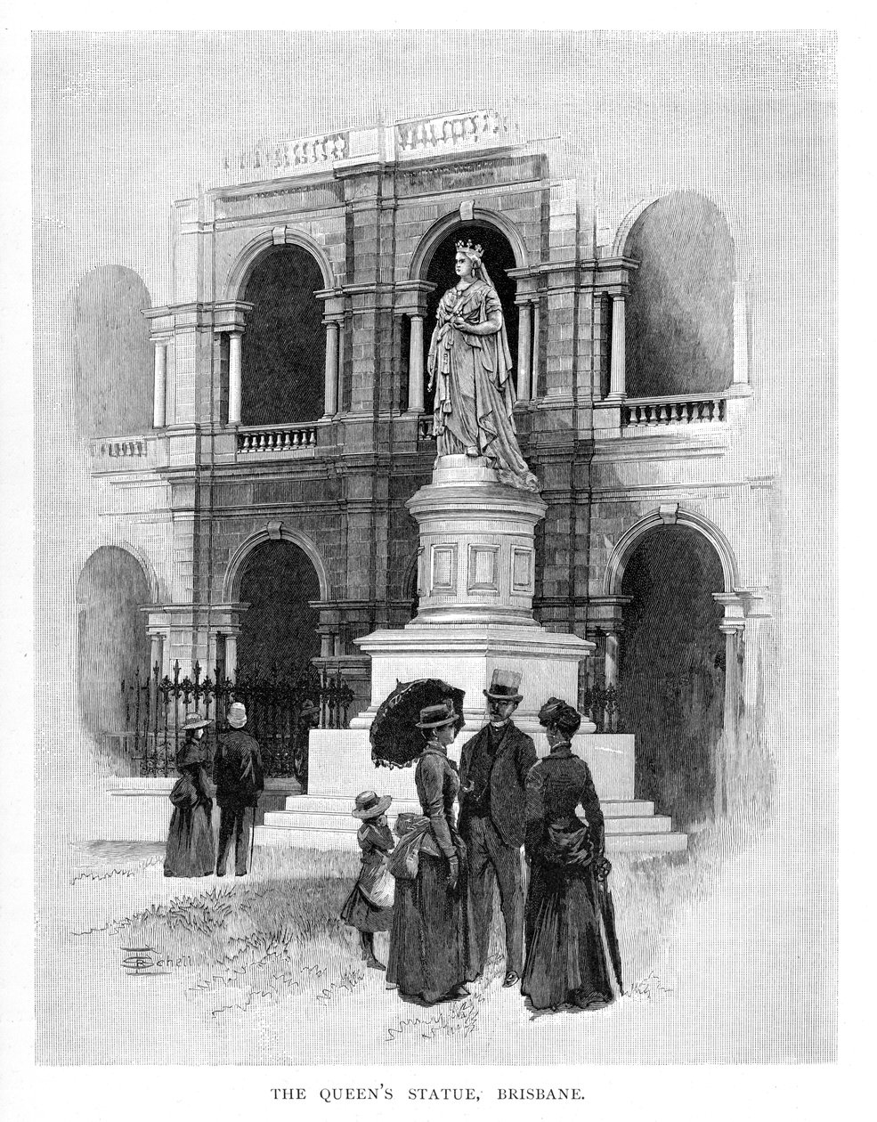 The Queens Statue, Brisbane, Australia, 1886 av Unbekannt
