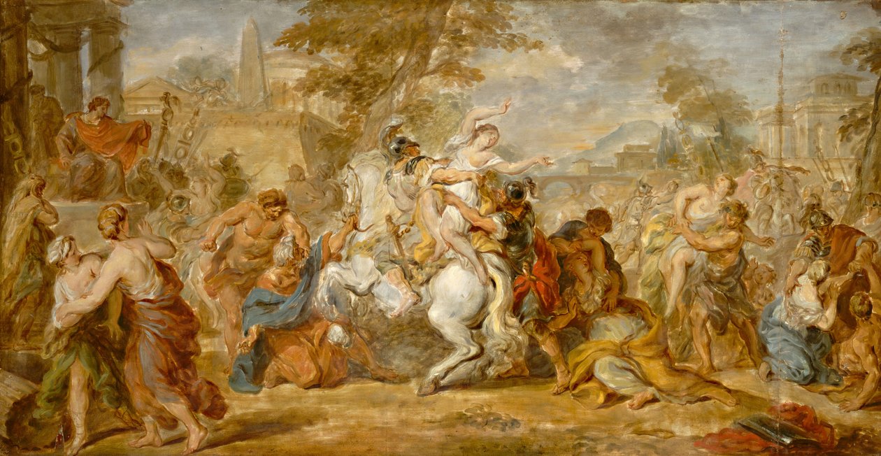 Voldtekten av de sabinske kvinnene, ca. 1770. av Unbekannt
