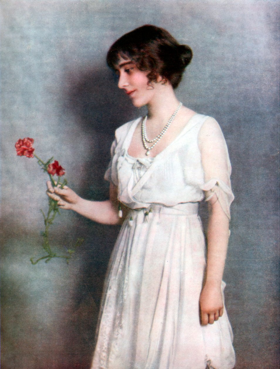 Den røde nellik, Lady Elizabeth Bowes-Lyon, 1923 av Unbekannt