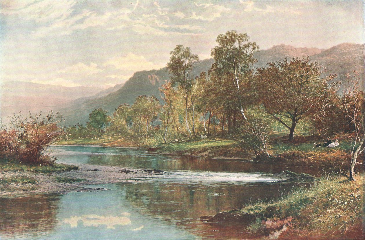 The River Running into Derwent Water, c1902. av Unbekannt