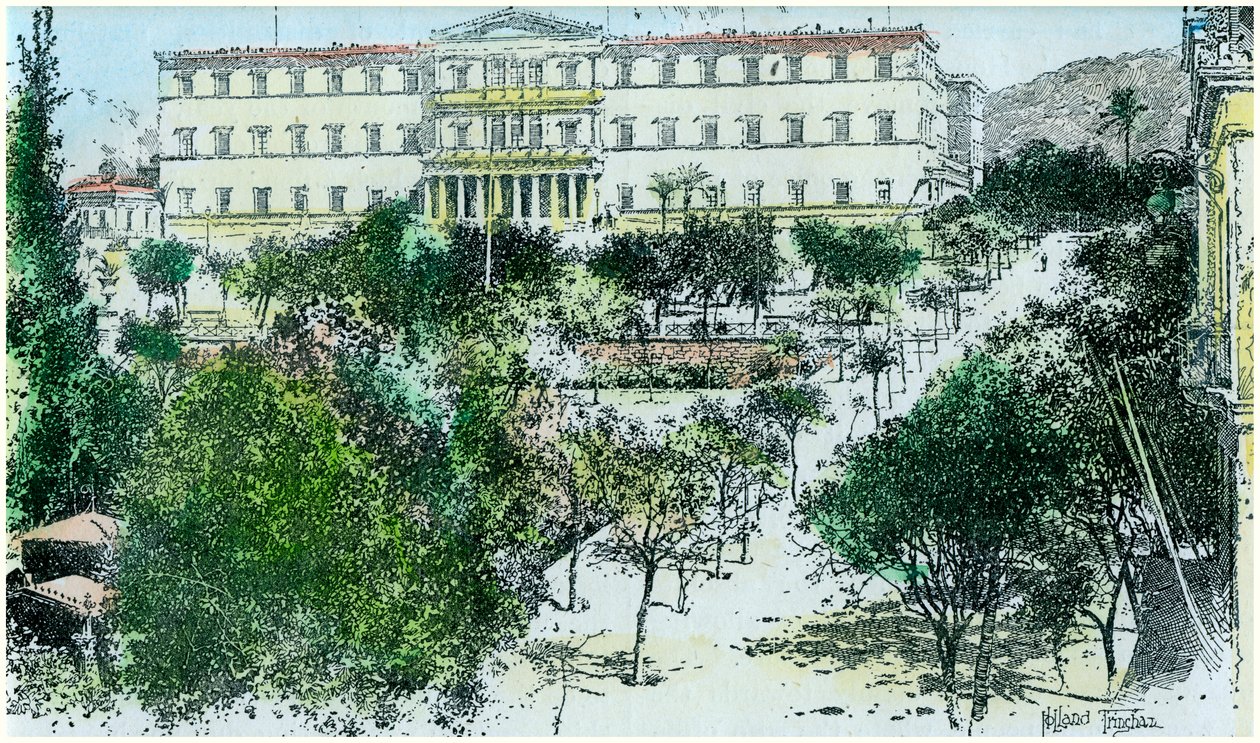 Det kongelige palass, Athen, Hellas, ca 1890 av Unbekannt