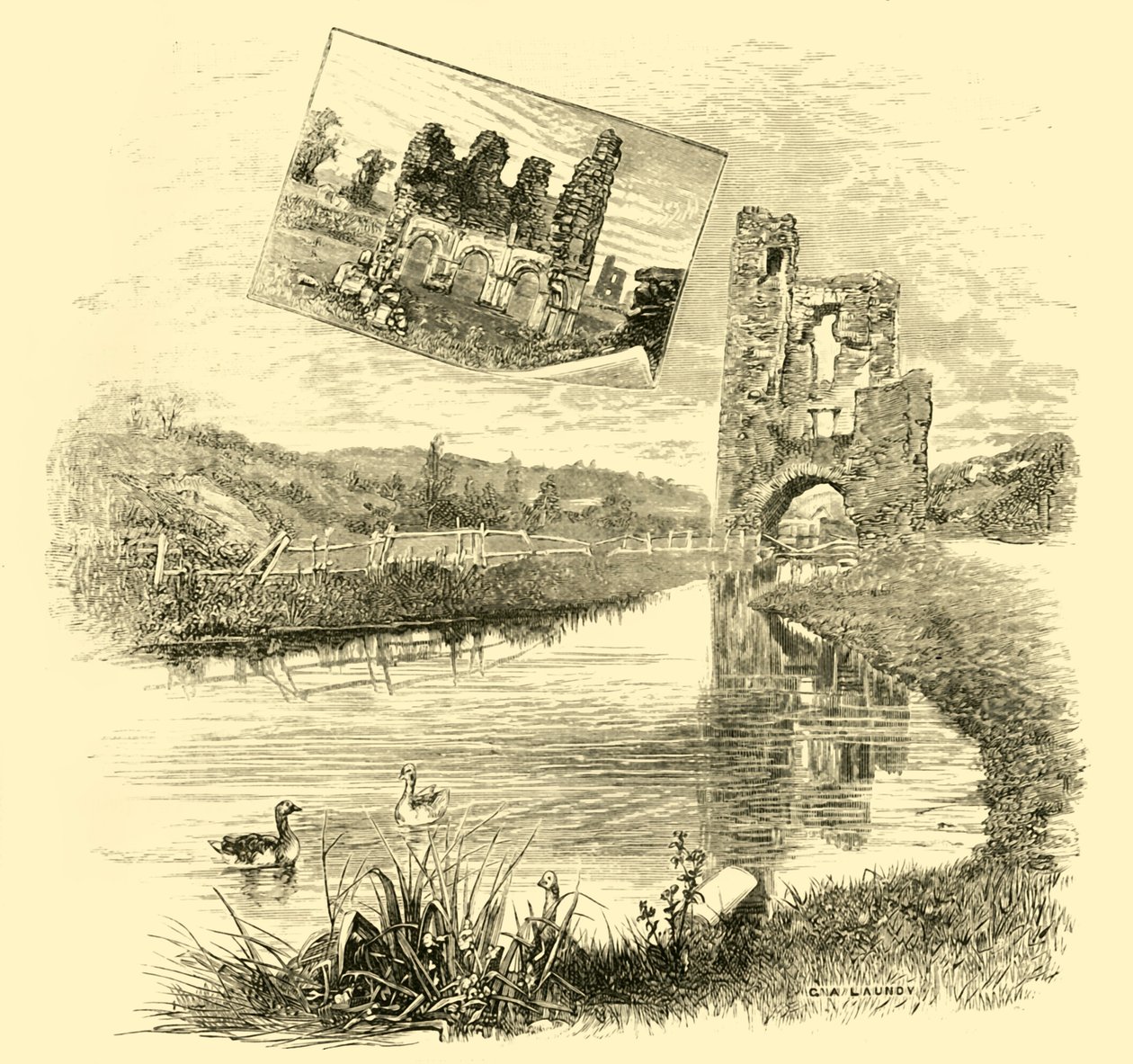Ruinene av Mellifont Abbey, 1898. av Unbekannt