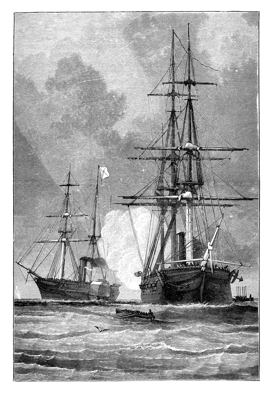 San Jacinto, stopper Trent, 1861 av Unbekannt