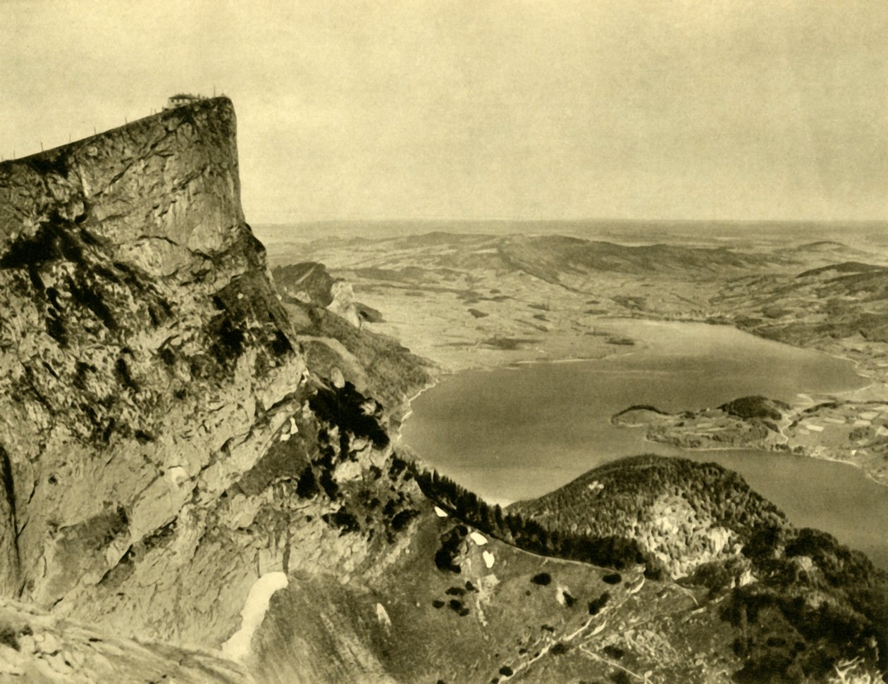 Schafberg og Mondsee, Øvre Østerrike, c1935. av Unbekannt