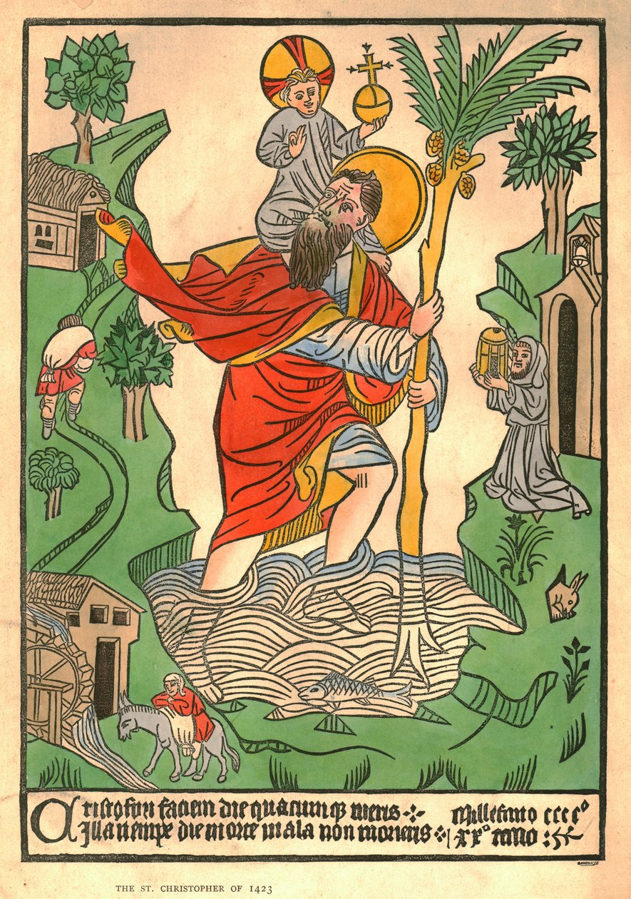 Den hellige Christopher av 1423. av Unbekannt