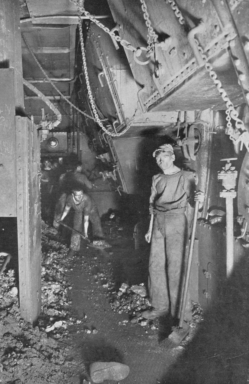 The Stokehold of a Battleship, 1914 av Unbekannt