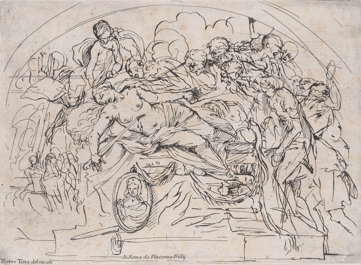 Didos selvmord, 1650-1700. av Unbekannt