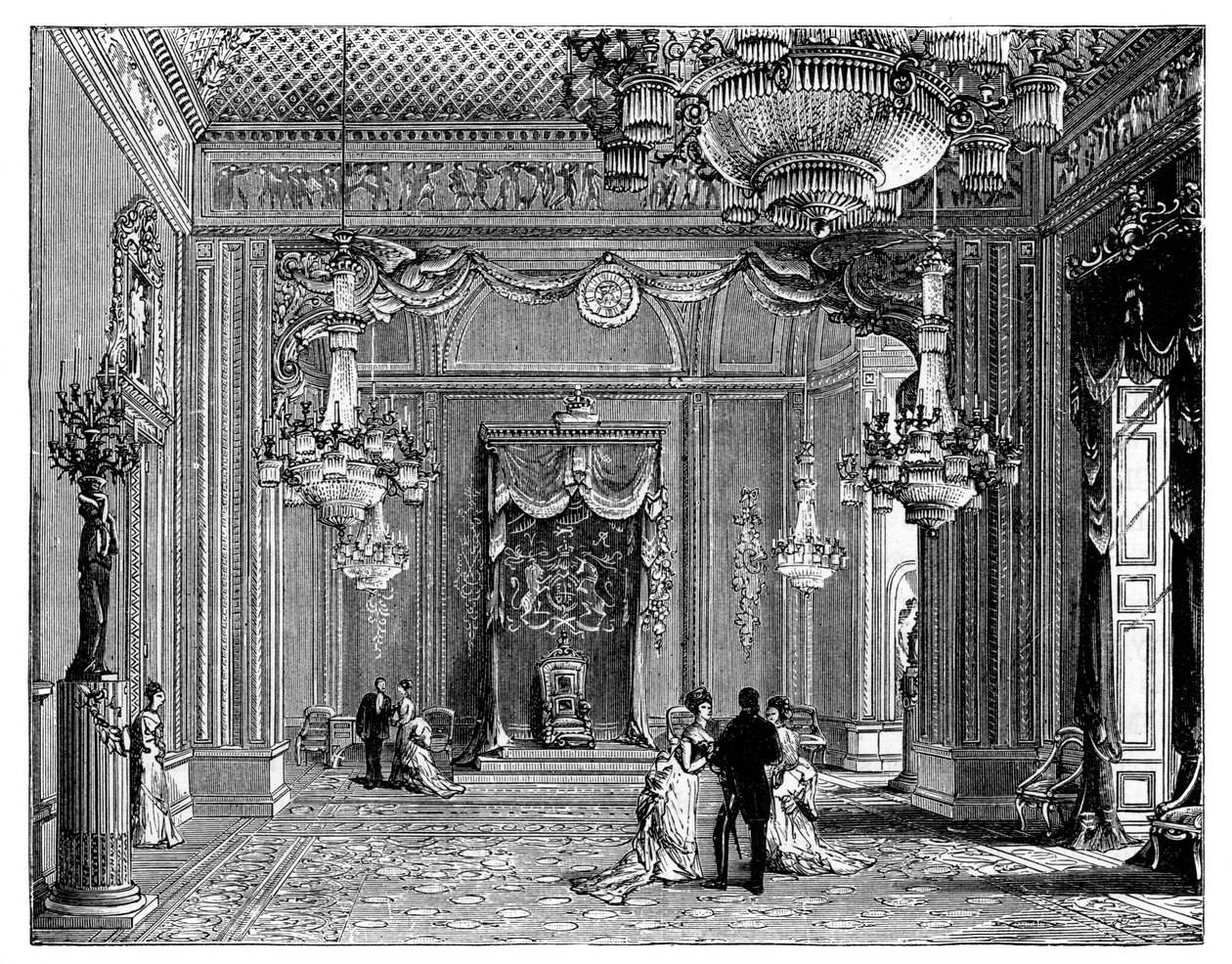 The Throne Room, Buckingham Palace, 1900 av Unbekannt