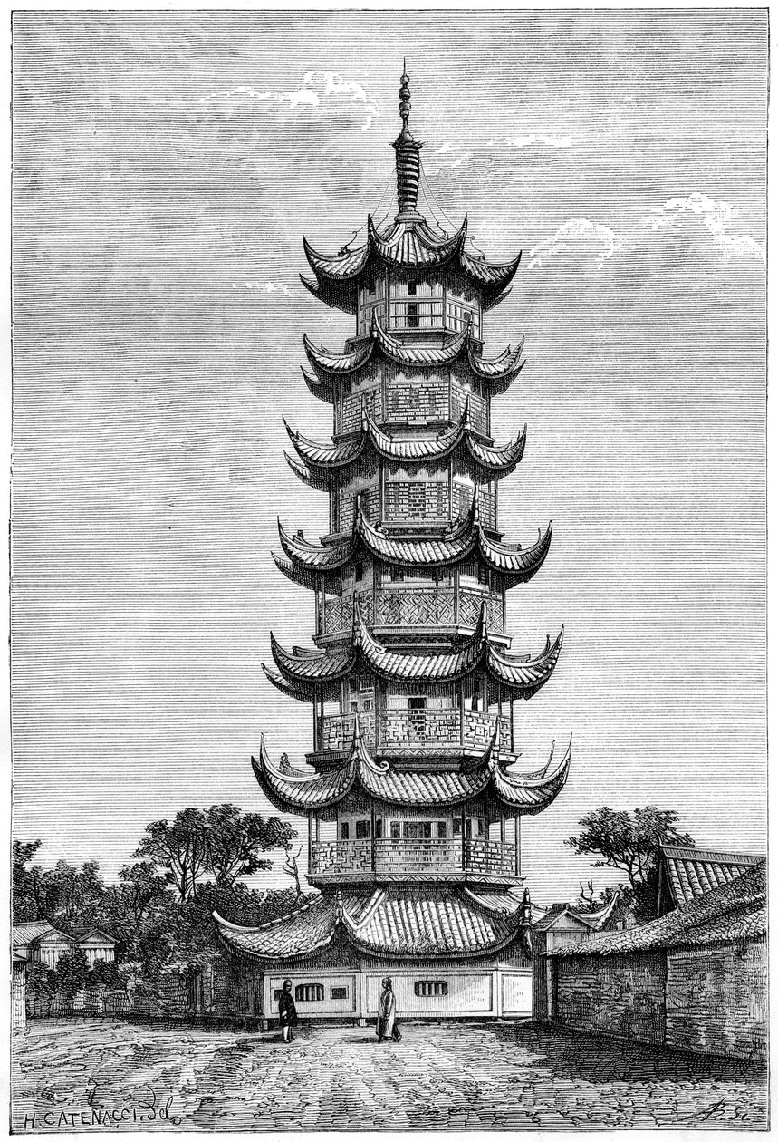Tårnet i Long-Hua, Shanghai, Kina, 1895 av Unbekannt