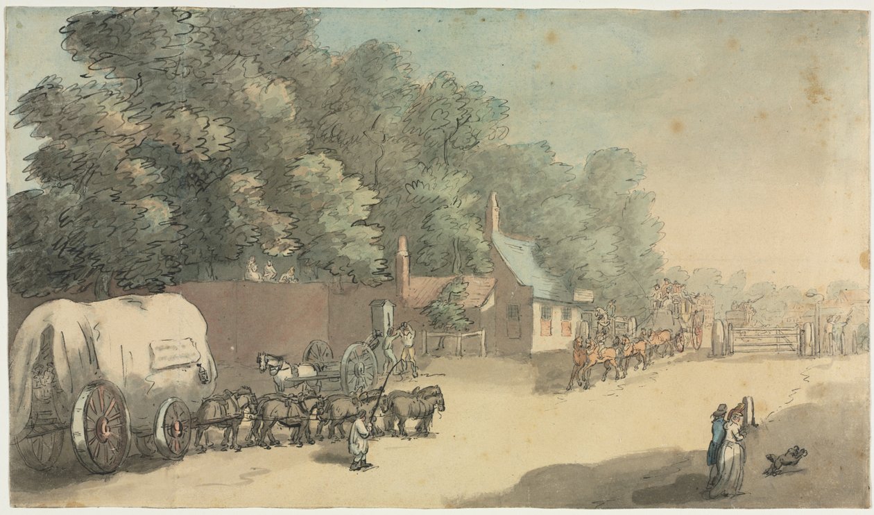 Turnpike Gate, 1700-tallet. av Unbekannt