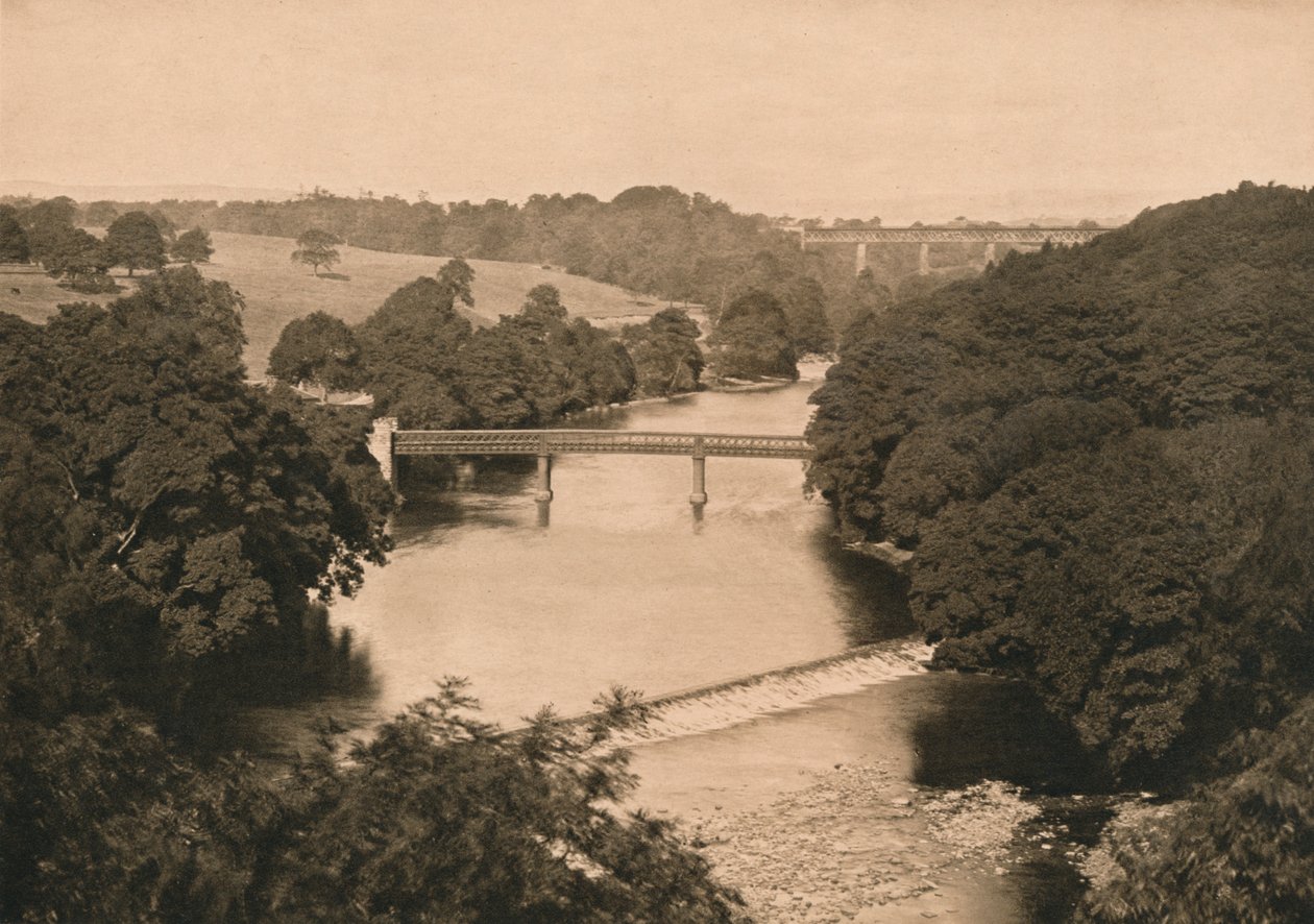 The Weir Below Barnard Castle, 1902 av Unbekannt
