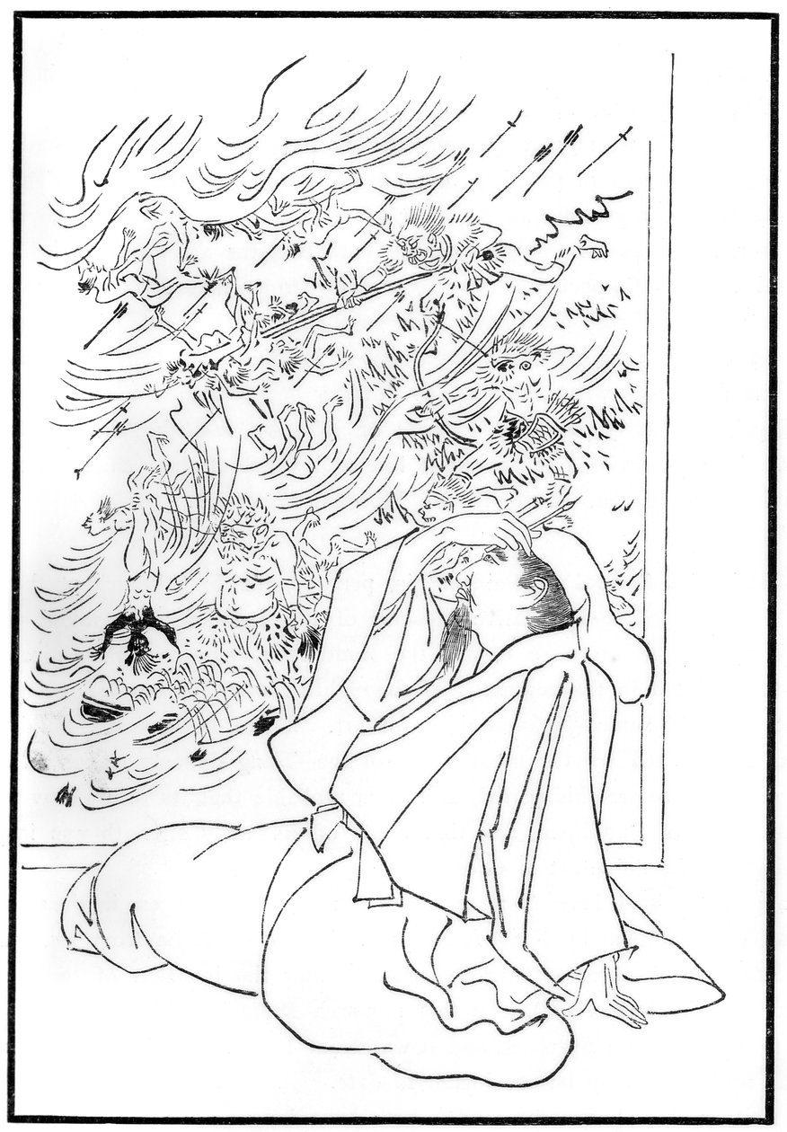 Kose no Hirotakas død, 1886 av Unbekannt