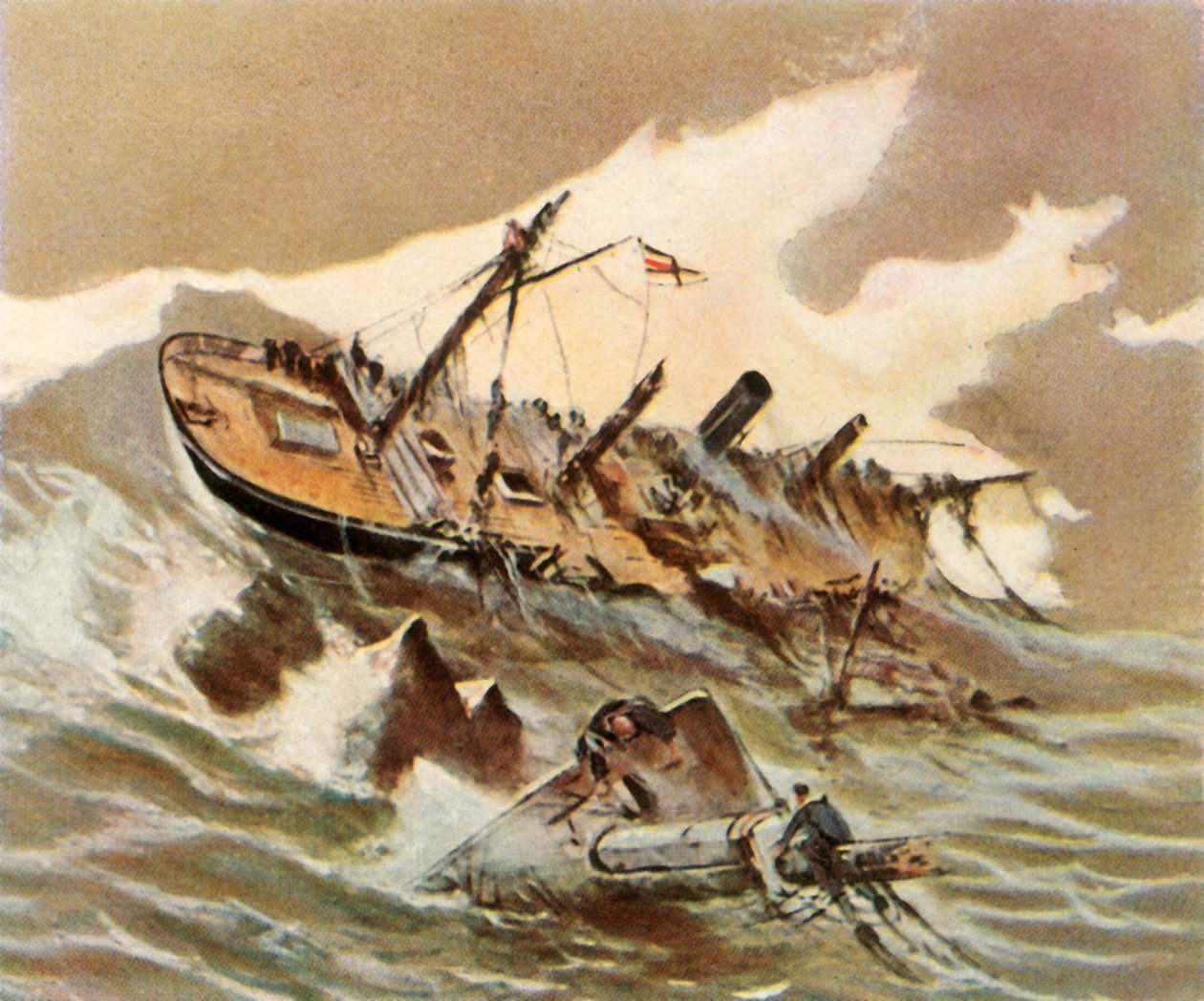 Geværskipet Iltis er vraket, 1896, 1936. av Unbekannt