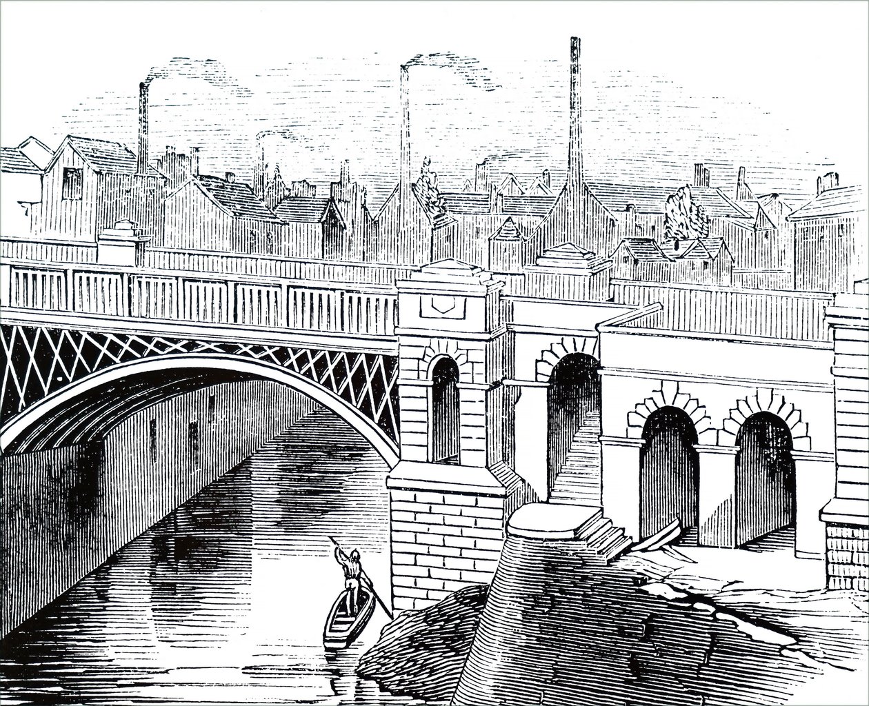 Jernbroen over Irwell River av Unbekannt