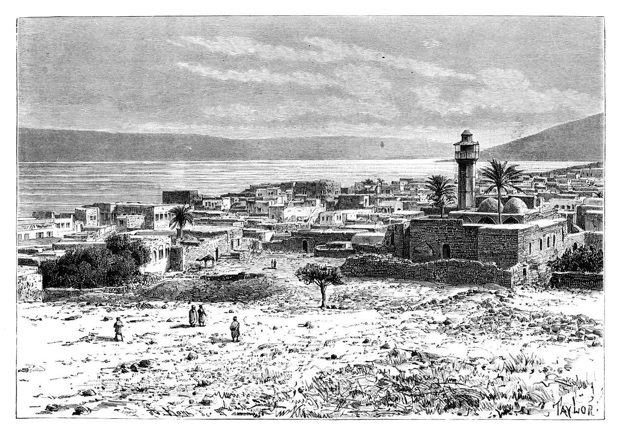 Innsjøen og byen Tiberias, Israel, 1895 av Unbekannt