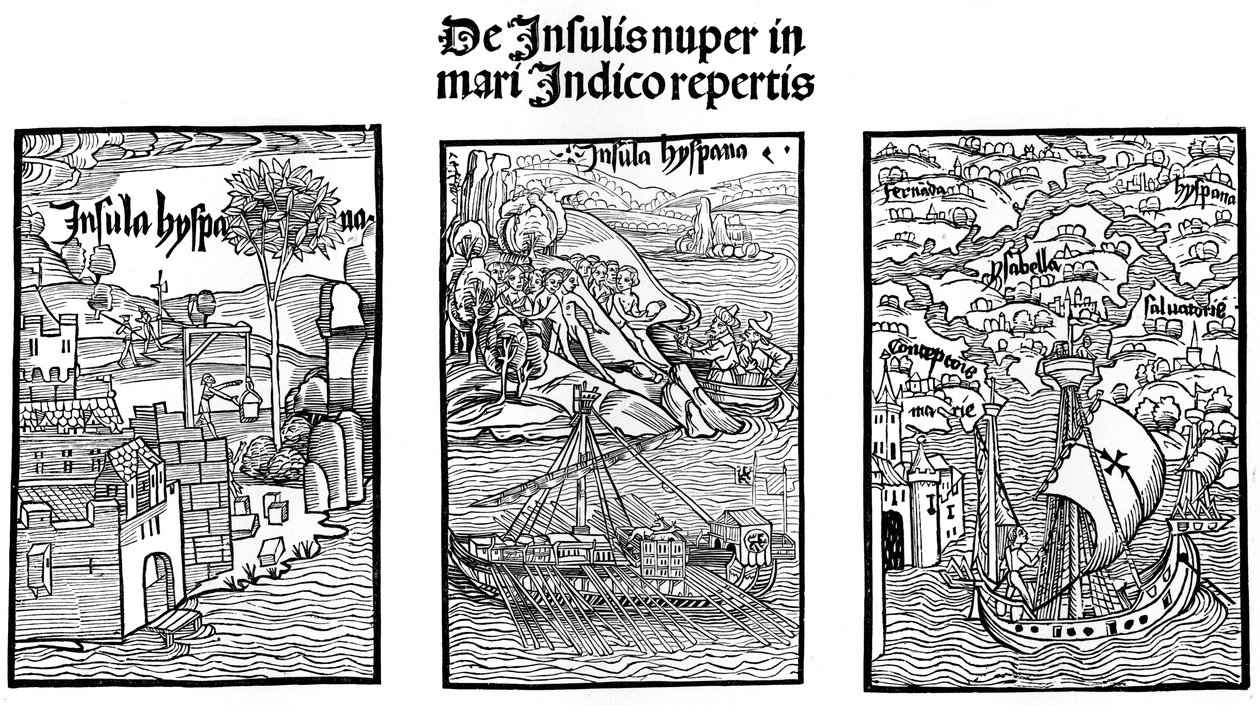 Landingen av Christopher Columbus på Hispaniola, 1901 av Unbekannt