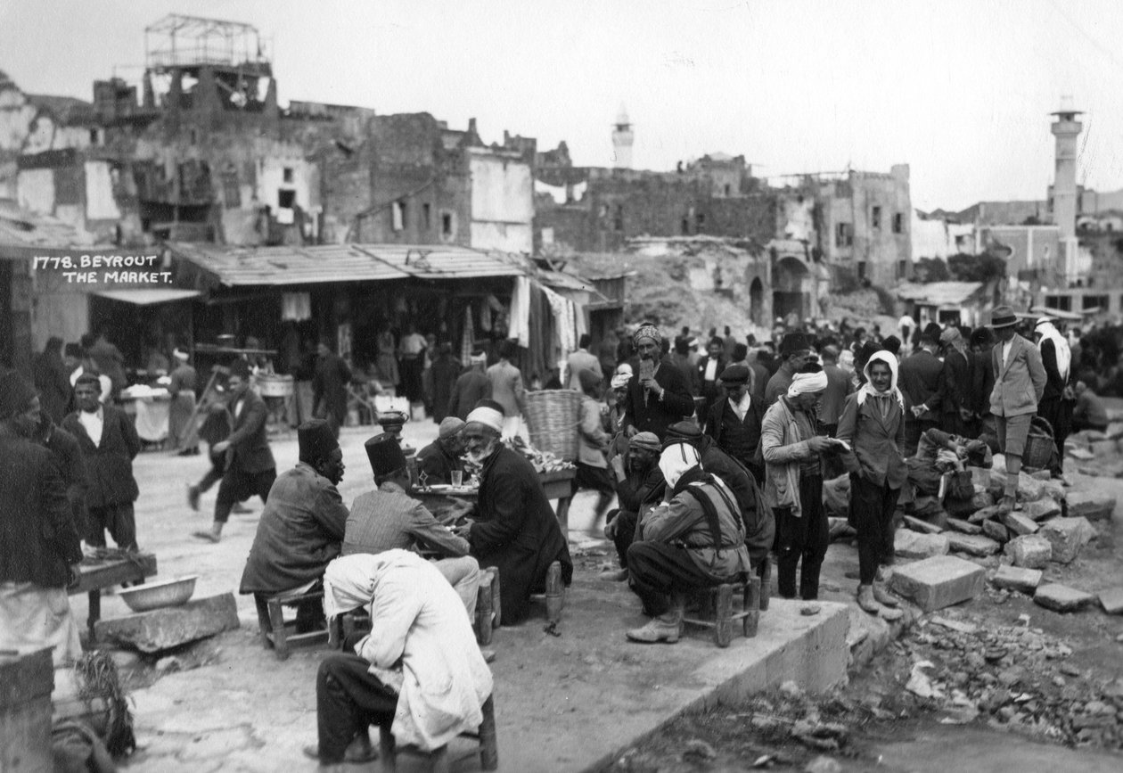 Markedet, Beirut, Libanon, c1920-c1930s av Unbekannt