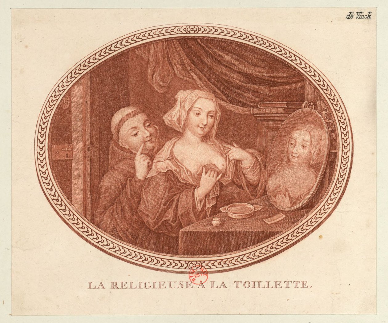 Nonnen på toalettet, 1770-1780-årene. av Unbekannt