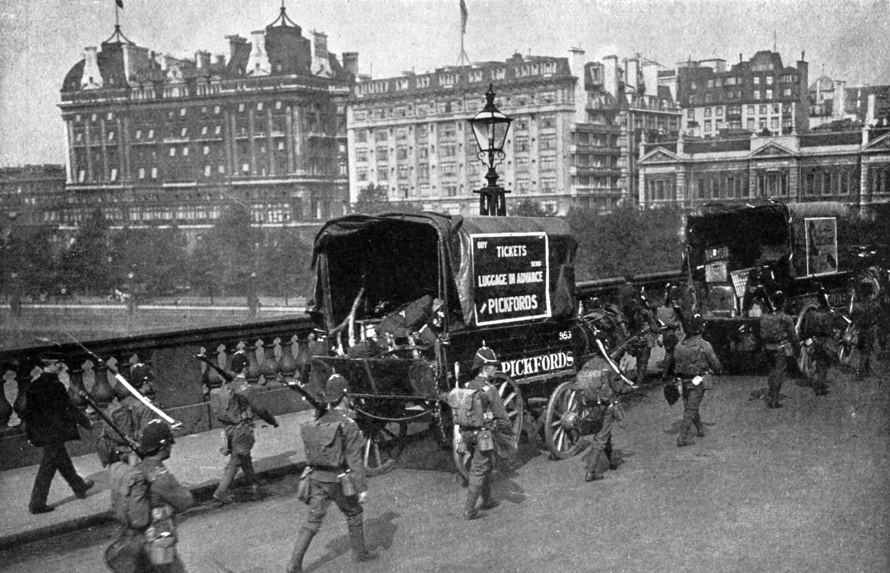 Jernbanestreiken i 1911, London, c1920 av Unbekannt