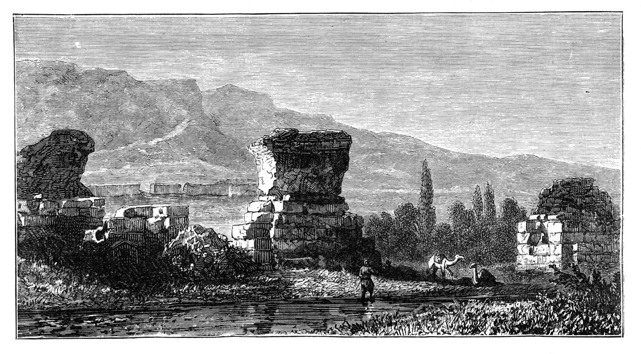Ruinene av Sardis, Lydia, Tyrkia, c1890 av Unbekannt