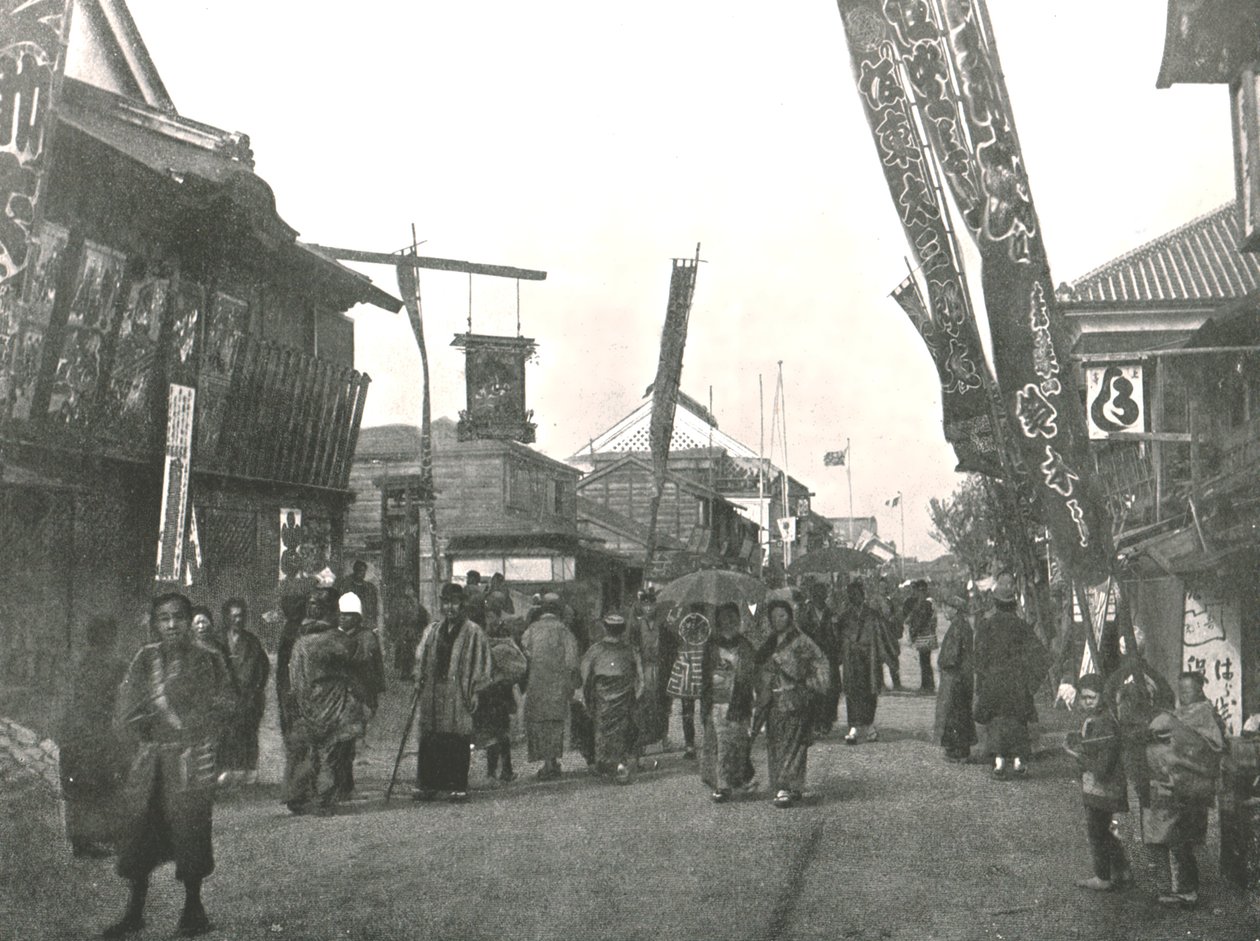 Theatre Street, Yokohama, Japan, 1895. av Unbekannt